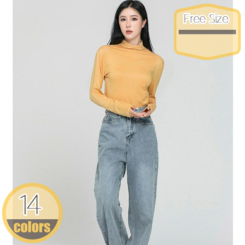 カットソー ハイネック タートルネック 裏起毛 レディース インナー 長袖 トップス tシャツ 大きいサイズ 無地 秋冬 柔らか素材 インナー 長袖T あったか ルームウェア 発熱 OL 重ね着 通勤 通学 保温 保湿 普段着 hikari-plus