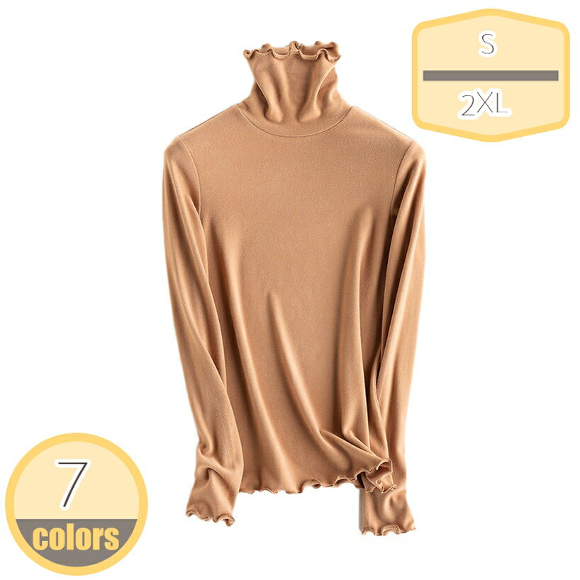 カットソー レディース セーター 春秋冬 フリル インナー 柔らかい 着痩せ 重ね着 高伸縮性 着回し力 ハイネック 長袖 トップス ニット ストレッチ カジュ...