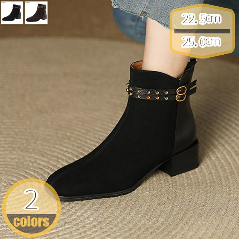 500円OFFクーポン ショートブーツ レディース コスプレシューズ ストーム付き 黒 茶 スエード ショート..