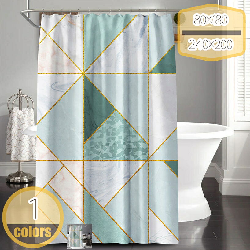 500円OFFクーポン シャワーカーテン 180cm x 120cm バスカーテン 浴室カーテン 防水 防カビ加工 厚手 加重 加厚 取り付け簡単 バス用品 撥水 速乾 お風呂カーテン 目隠し用 リング付属 グレー浴室の目隠し (黒白 180×180cm)) バスタブ シャワー 装飾 フック インチ
