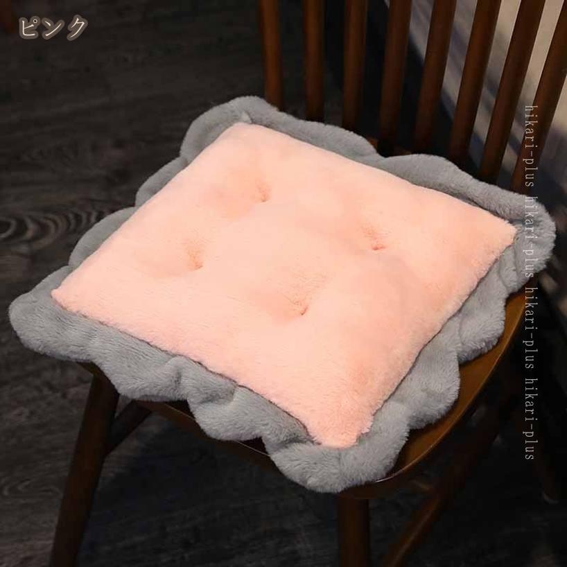 500円OFFクーポン 座布団 無地 クッション 肌に優しい もこもこ 体圧分散 暖かい 椅子 ソファ たたみ オフィス適用 座り心地いい 疲れ解消 フワフワ 通気性 車用 自宅 デスクチェア用 ダイニングチェア 秋 冬 オールシーズン 北欧 hikari-plus [3]