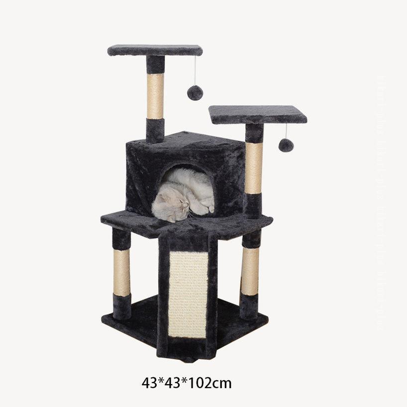 HIKARIplusの1600円OFFクーポン キャットタワー 据え置き 省スペース スリム シニア猫 子猫 低い 低め コンパクト 小型 低段差 階段 猫 爪とぎ 安定 組立簡単 猫タワー シンプル かわいい おしゃれ キャットツリー hikari-plus｜アングル3