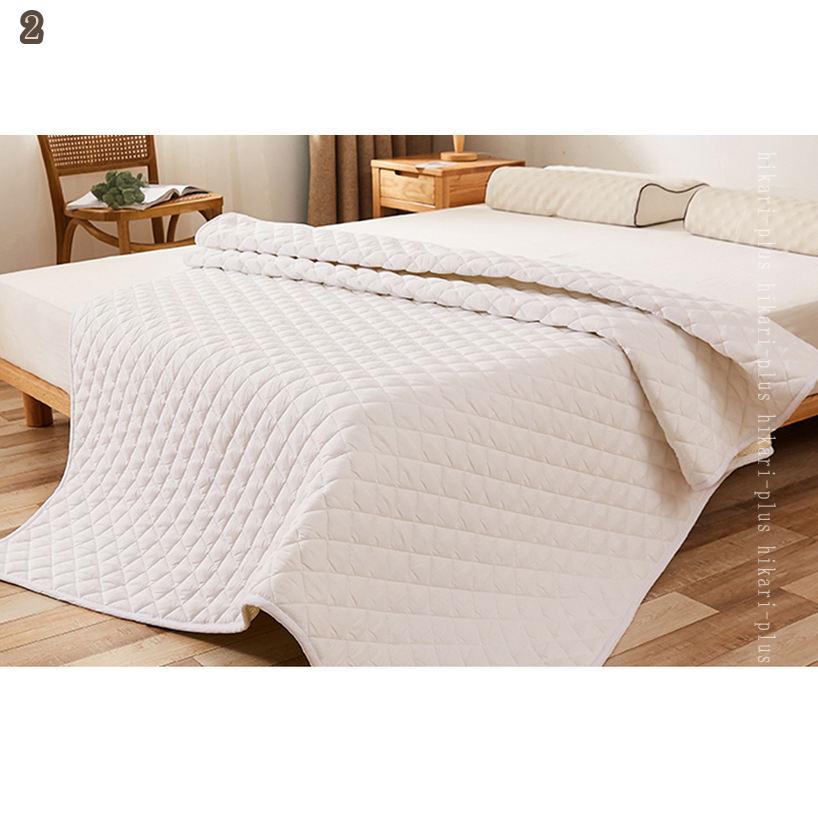 2000円OFFクーポン 綿ベッドパッド 春・夏・秋・冬 綿100% 湿気取り 肌に優しいコットン100% パッド すべり止め 洗濯OK 幾何学模様 かわいい オシャレ 汎用 ウォッシャブル 肌触りよい べっどぱっど 除湿シート 柄 冷房対策 ゴムバンド付き hikari-plus [2]