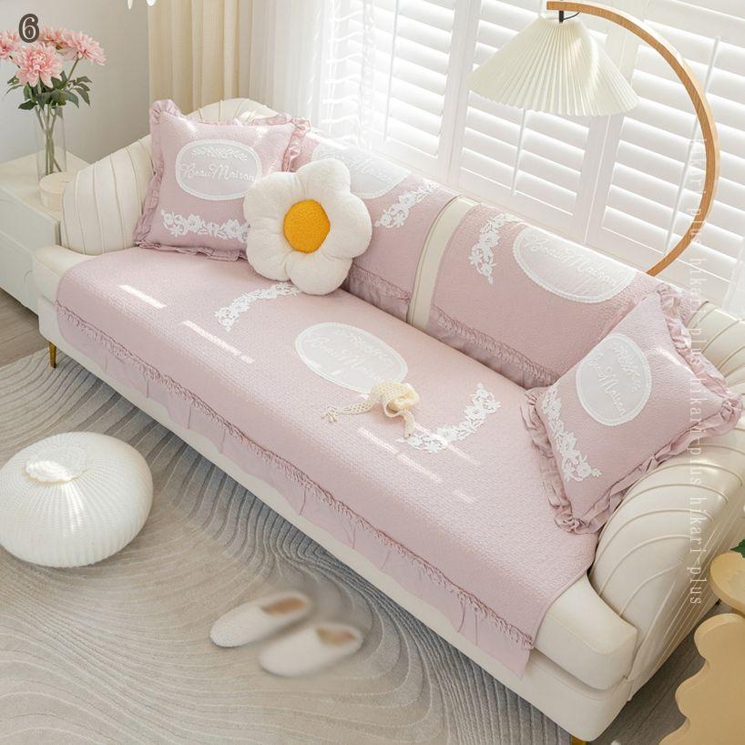 500円OFFクーポン ベッドカバー ソファー保護 肘付き 夏用 防汚 水肘付き 保護カバー 1ピース ソファーベッド キルティング保護 safaカバー 長方形 蒸れない 北欧風 夏 柔らかい 通気性 滑り止め ソファーシーツエレガント 犬猫用シート かわいい ソファー [2]