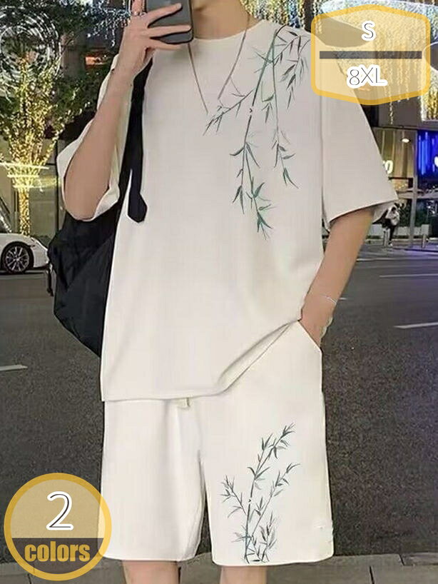 1000円OFFクーポン 夏服 メンズ セットアップ Tシャツ 半袖 上下 セット無地 大きいサイズ ゆったり おしゃれ 上下スウェット 服 トップス ハーフパンツ ショート パンツ アップ スポーツウェア 運動着 春夏 tシャツ 快適 hikari-plus