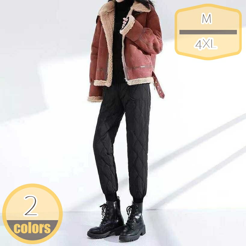 パンツ レディース 暖かいパンツ 中綿 ロングパンツ 軽量 美脚 ダウンパンツ 防風 あったか 保温 ジョガーパンツ 部屋着 防寒着 イージーパンツ ボトムス ...