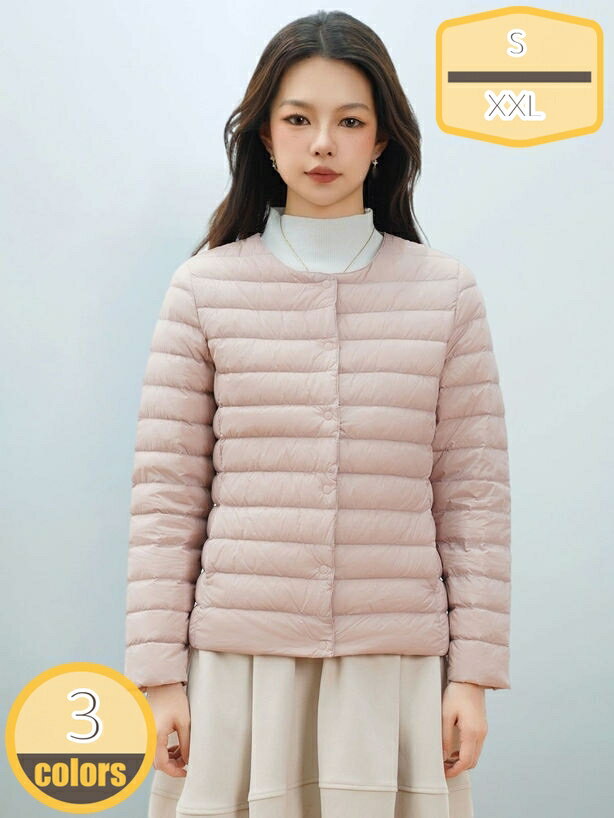 1000円OFFクーポン ダウンジャケット コート レディース ダウンコート スタンドカラー 冬服 軽い 防寒 薄い 無地 撥水加工 シンプル ショート丈 収納袋 ポーチ付き コンパクト アウター ショートジャケット トレンチコート ダウン ショート 着痩せ 軽量(4.0)