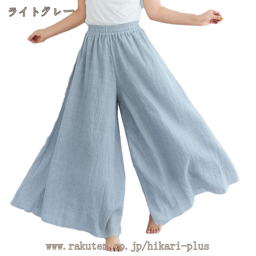 ワイドパンツ レディース 無地 リネン パンツ...の紹介画像3
