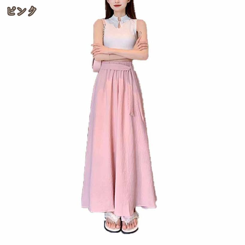 ロングフレアパンツ 洗える 接触冷感 レディー...の紹介画像3