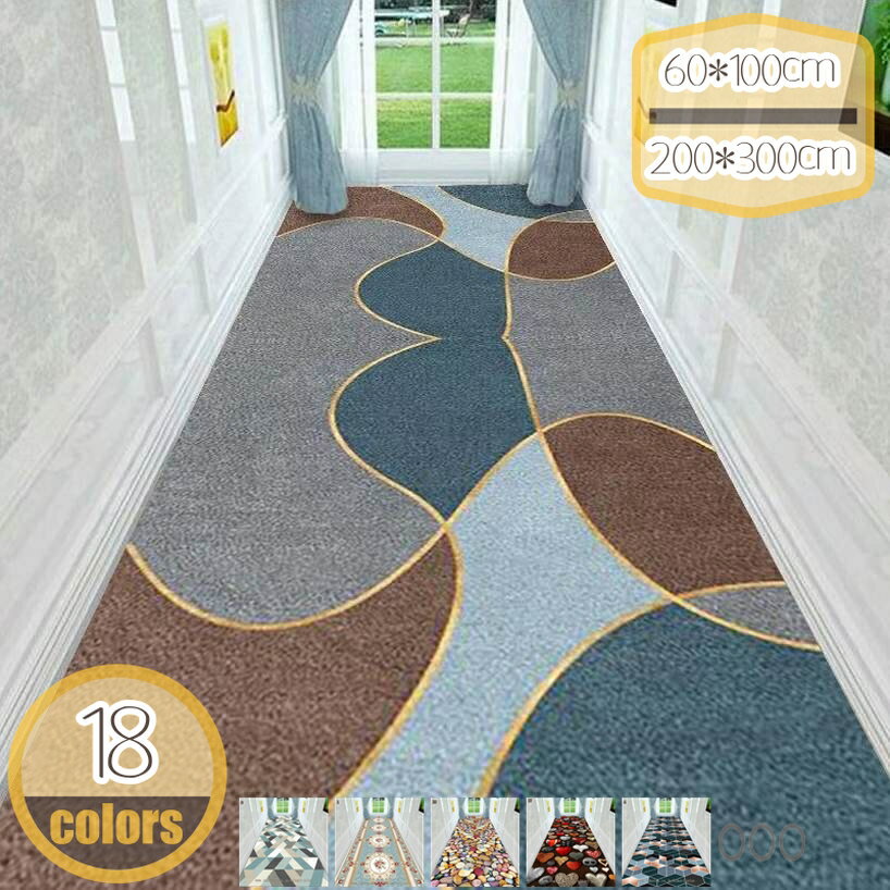 1000円OFFクーポン 階段マット ラグロングマット マイクロファイバー すべり止め加工 洗える 素足が喜ぶ 廊下敷きカーペット フラワー柄 綺麗め 床暖房対応 ランナーマット 洗濯機で洗える 階段カーペットマット ラグマット 階段入口 四季通用 hikari-plus