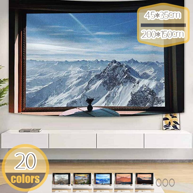 窓口 タペストリー ファブリックポスター 大判 大きい 部屋 飾り 飾り付け 窓 景色 インテリア おしゃ..