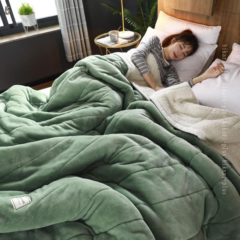500円OFFクーポン 洗える 毛布 シングル ブランケット ぶらんけっと 冬用 2枚合わせ 厚めブランケット マイクロファイバー 防寒 あったか ひざ掛け 吸湿発熱 軽量 防臭 静電防止 大判 厚手ブランケット フランネル ふわふわ お昼寝 冷房対策 四季通用 hikari-plus [2]