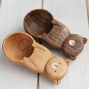 彫刻風かわいい木製計量スプーン 🐻手作り小熊コーヒースプーン 北米天然木使用 胡桃木・チェリー材 民藝雑貨 ギフトにも 木製スプーン コーヒーメ...