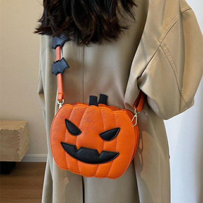 スチームパンク ハロウィンパンプキン柄 かぼちゃ かわいい ピンク クロスボディバッグ 女子高生 大学生 パーティー ギフト用