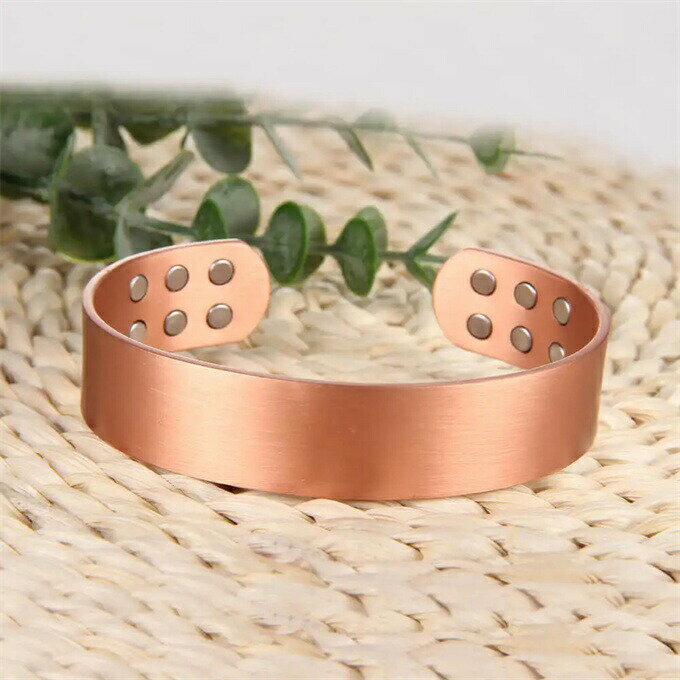 純銅製ジュエリー 純銅磁気ブレスレット エネルギーマグネット付き 磁気ブレスレット ストレス解消 減量 痩身 調節可能 健康エネルギー 高磁石 瞑想 ヨガ