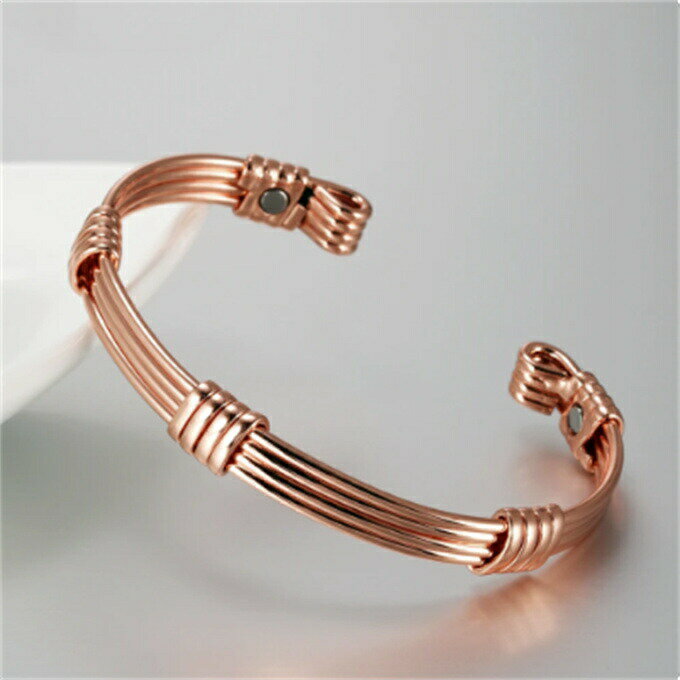 純銅製ジュエリー 純銅磁気ブレスレット エネルギーマグネット付き 磁気ブレスレット バングル 健康 効果 アクセサリー ストレス解消 減量 痩身 調節可能 健康エネルギー 高磁石 瞑想 ヨガ 銅ブレスレット 銅ブレスレット