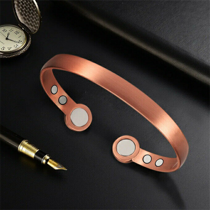 純銅製ジュエリー 純銅磁気ブレスレット リング 指輪 エネルギーマグネット付き 磁気ブレスレット ストレス解消 減量 痩身 調節可能 健康エネルギー 高磁石 瞑想 ヨガ 銅ブレスレット 銅ブレスレット