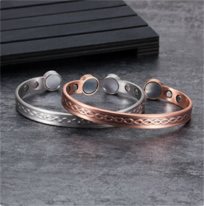 純銅製ジュエリー 純銅磁気ブレスレット エネルギーマグネット付き 磁気ブレスレット バングル 健康 効果 アクセサリー ストレス解消 減量 痩身 調節可能 健康エネルギー 高磁石 瞑想 ヨガ 銅ブレスレット