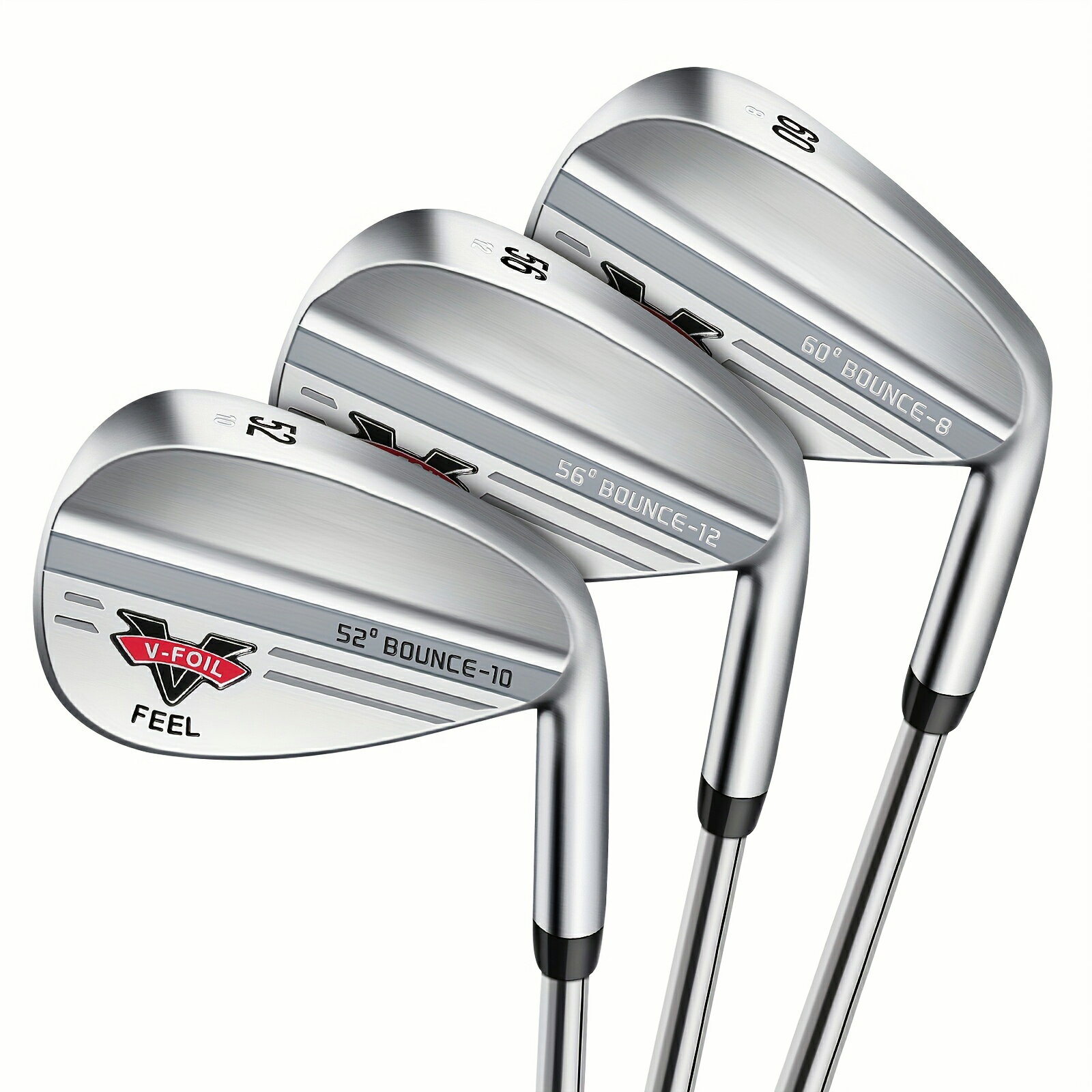 ゴルフウェッジセット 52°ギャップ、56°サンド、60°ロブウェッジ - メンズ右手用 高性能スピン、精密設計、ショートゲーム最適