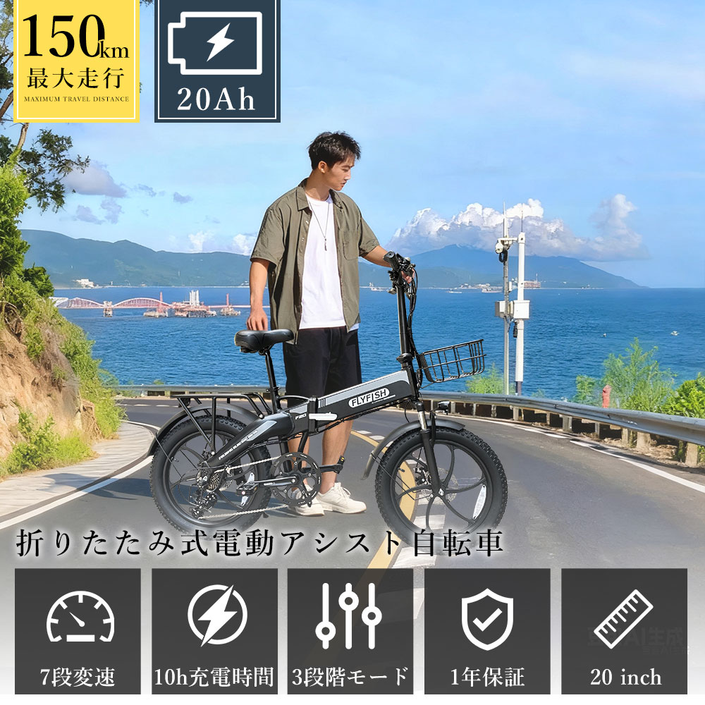 【型式認定済 】電動アシスト自転車 折りたたみ 20インチ 電動自転車 おしゃれ 電動 アシスト 自転車 e-bike 36V20Ah シマノ製7段変速 350...
