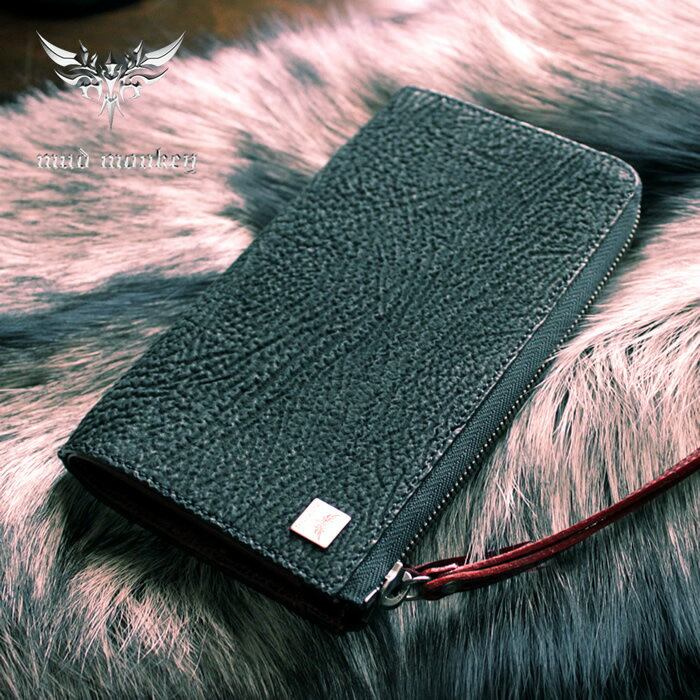 【メーカー保証】 レザーウォレット 長財布 メンズ 財布 本革 L字ラウンドファスナー長財布 シャーク・サメ ブラック