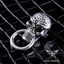 ドロップハンドル /スカルジルコニア黒SKULL・シルバー925・シルバー925/ネジ式/ウォレットチェーン/バイカーズウォレット