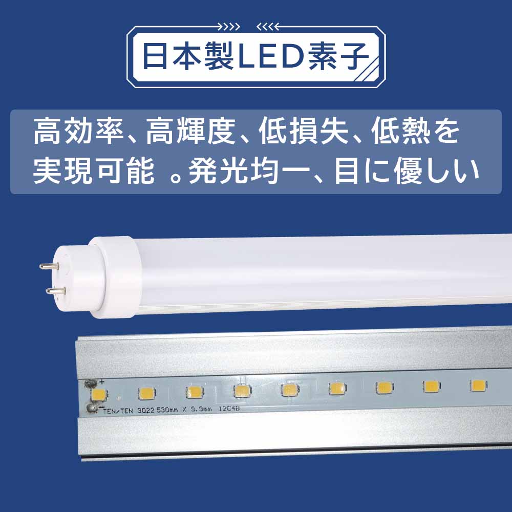 【4本セット】led蛍光灯 18w形 直管 グロー式工事不要 直管蛍光灯をledに変える 10W 2000lm 直管蛍光灯 長さ500mm 50000H長寿命 G13口金 T10 両側給電 LEDランプ 直管型led照明器具 チラツキなし 防虫 ラピッドスタート 即時点灯 CE RoHS PSE認証済 2年保証 配線工事必要 3