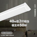 40W型 LEDベースライト 50W 10000lm 40W形×2灯相当 LED蛍光灯 直管型 天井直付 器具一体型LED 施設照明 キッチンベースライト 12...