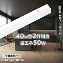 新型 LED蛍光灯一体型 直付一体型 40w形 ベース照明 昼光色 昼白色 LEDベースライト トラフ40W型2灯相当 50W消費電力 高品質 省エネ 防湿型 ...