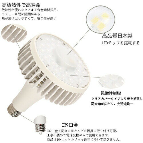 【新型】バラストレス LED　バラストレス水銀灯 100ワット 16000ルーメン 昼光色6000K　LED 水銀灯 水銀灯 ランプ 水銀灯 代替 led ランプ e39 口金 led バラストレス led 2年保証