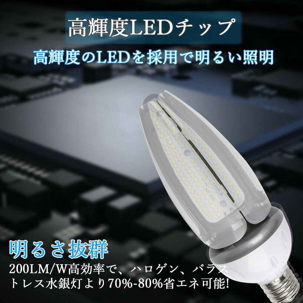 LED 水銀ランプ コーン型 400W相当 水銀灯交換用 LEDバラストレス水銀灯 E39 60W 12000LM IP65防水 照射角度360度 全方向 水銀ランプ 密閉型器具対応 倉庫 工場 街路灯 防犯灯 ledスポットライト led 投光器 屋外 工事不要 屋内屋外兼用 2年保証 PSE認証 工場直接販売 [2]