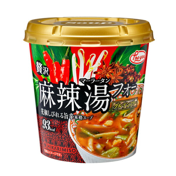 ＜カップ麺・グルテンフリー麺フォー＞Phoyou 贅沢麻辣湯フォー×24カップ