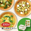 みそ汁アソート100食 産地のみそ汁めぐり60食(1箱)＋5種の野菜を味わうみそ汁40食(1袋) 送料無料みそ汁 味噌汁 即席 インスタント 食品 お徳用 大容量 常備食 お弁当 みそ汁 具 長ネギ ほうれん草 豆腐 腸活 福袋