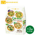 5種の野菜を味わうみそ汁 40食 3袋 計120食 まとめ買い セット 即席みそ汁 味噌汁 インスタント 簡単 便利 即席 手軽 自宅用 野菜のみそ汁 ひかり味噌 みそ汁 具 なす キャベツ 乳酸菌 腸活 朝 発酵食品 ヘルシー 毎日 絶品 だし 美容