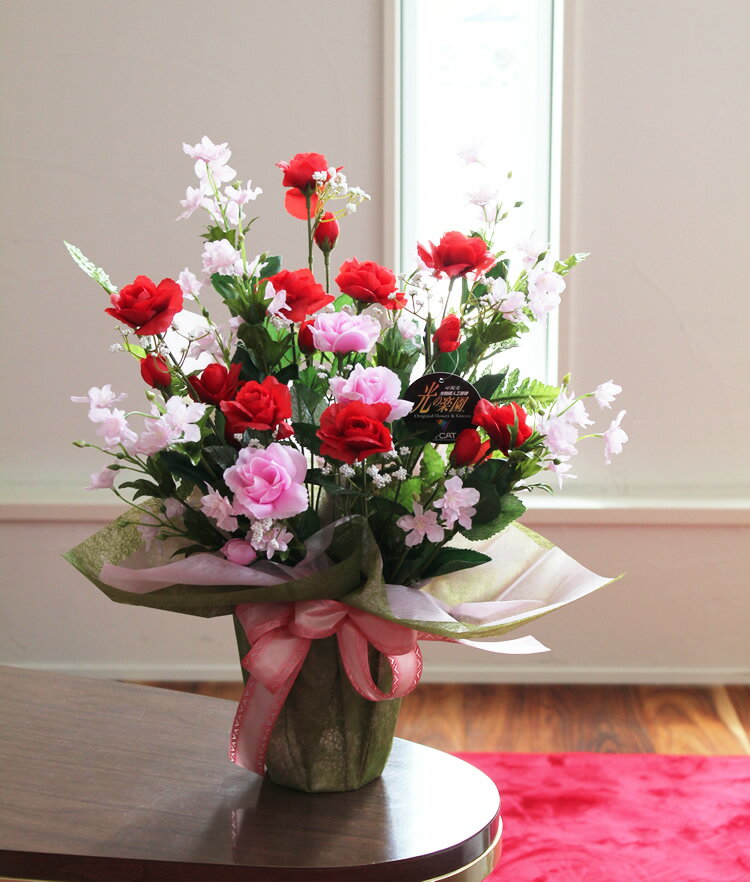 光触媒 光の楽園 パーティーローズ アートフラワー 造花 (545P60)