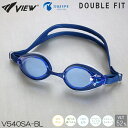 【スイムゴーグル】VIEW ビュー クッション付き スイミングゴーグル クリアタイプ スワイプアンチフォグ DOUBLE FIT(ダブルフィット) 水泳 V540SA-BL