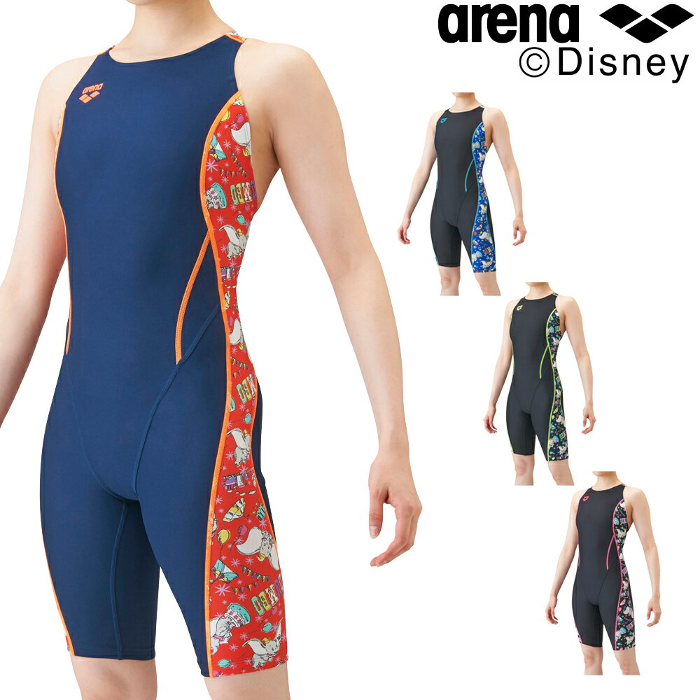 【決算SALE！クーポン利用で更にお値引き】アリーナ ARENA 競泳水着 レディース 練習用 タフハーフスパッツ ディズニー “ダンボ”タフスーツ タフスキン 競泳練習水着 2021年秋冬モデル DIS-1305W