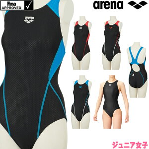 アリーナ ARENA 競泳水着 ジュニア女子 fina承認 ジュニアスーパーストリーナ(着やストラップ) AQUA STRIPE-D 2022年春夏モデル ARN-2051WJ