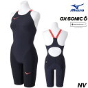 【高速割1300円OFFクーポン対象】ミズノ 競泳水着 レディース GX SONIC6 NV WA承認モデル GX SONIC VI ハーフスーツ 布帛素材 競...
