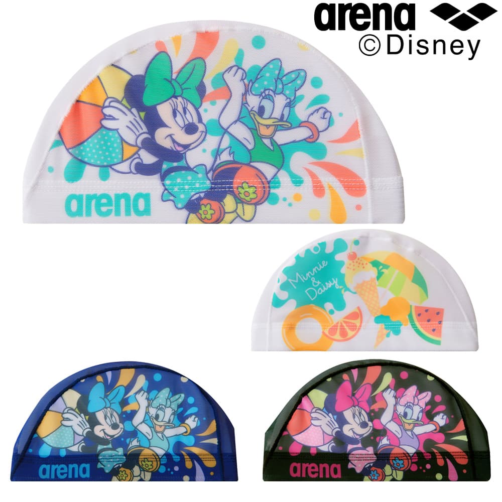 【店内商品3点以上でさらに3％OFFクーポン配布中】アリーナ ARENA 水泳 メッシュキャップ スイムキャップ ディズニー “ミニー” “デイジー” 水泳小物 2023年秋冬モデル DIS-3058