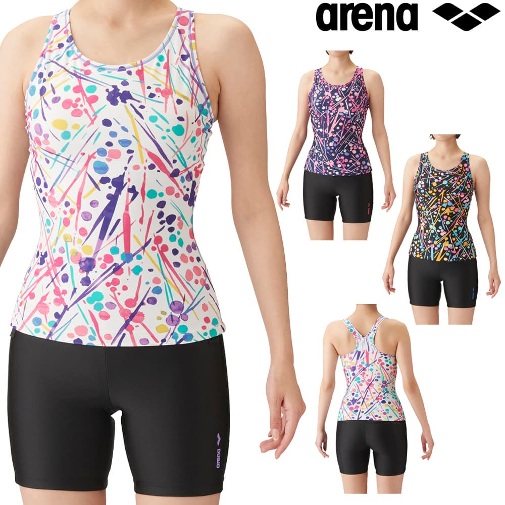 【店内商品3点以上でさらに3％OFFクーポン配布中】アリーナ ARENA フィットネス水着 レディース フィットネスセパレーツ（Yバック・差し込みパッド） パッド付き ダブルエステル 2023年秋冬モデル FLA-3950Wのサムネイル