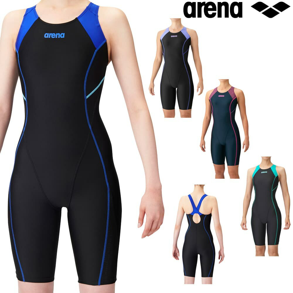 【店内商品3点以上でさらに3％OFFクーポン配布中】アリーナ ARENA フィットネス水着 レディース サークルバックスパッツ(ひっかけフィットパッド)(着やストラップ) AQUA EXA パッド付き ダブルエステルWR LAR-1200Wのサムネイル