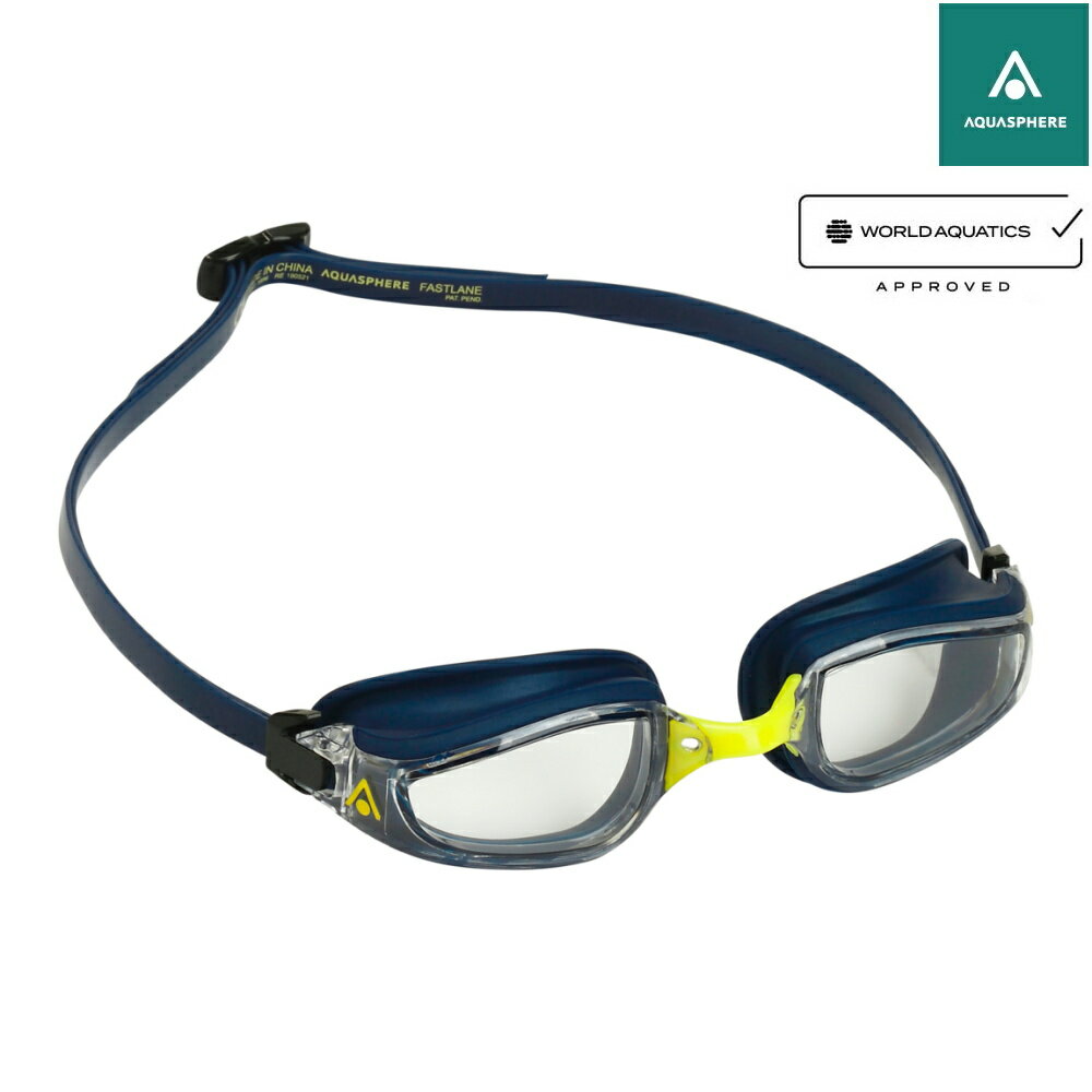 Aqua Sphere アクアスフィア FASTLANE ファストレーン NORMAL LENS スイムゴーグル ノーマルレンズ クッション付き クリアタイプ WORLD AQUATICS承認モデル 197570AQ