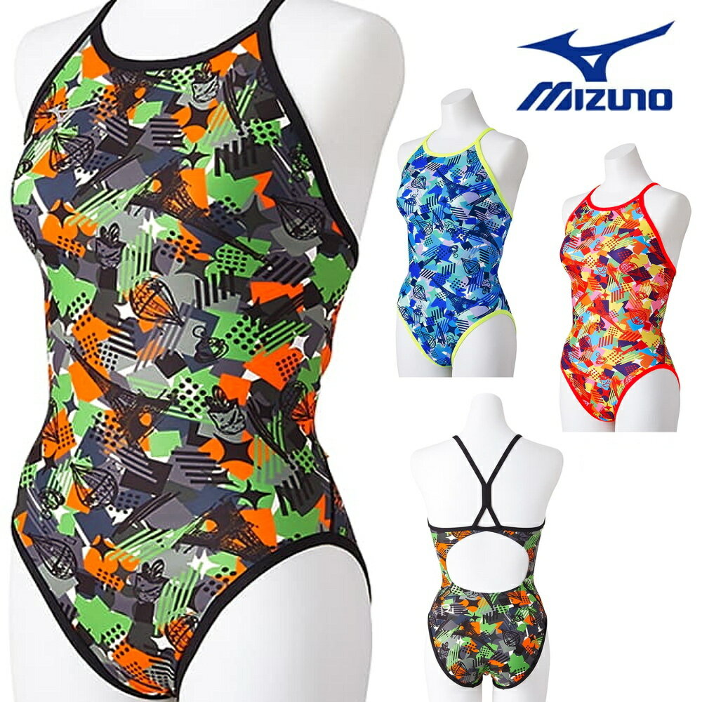 ミズノ MIZUNO 競泳水着 レディース 練習用 エクサースーツ ミディアムカット EXER SUITS U-Fit Ri Collection 池江璃花子 競泳練習水着 2024年春夏モデル N2MAB265のサムネイル