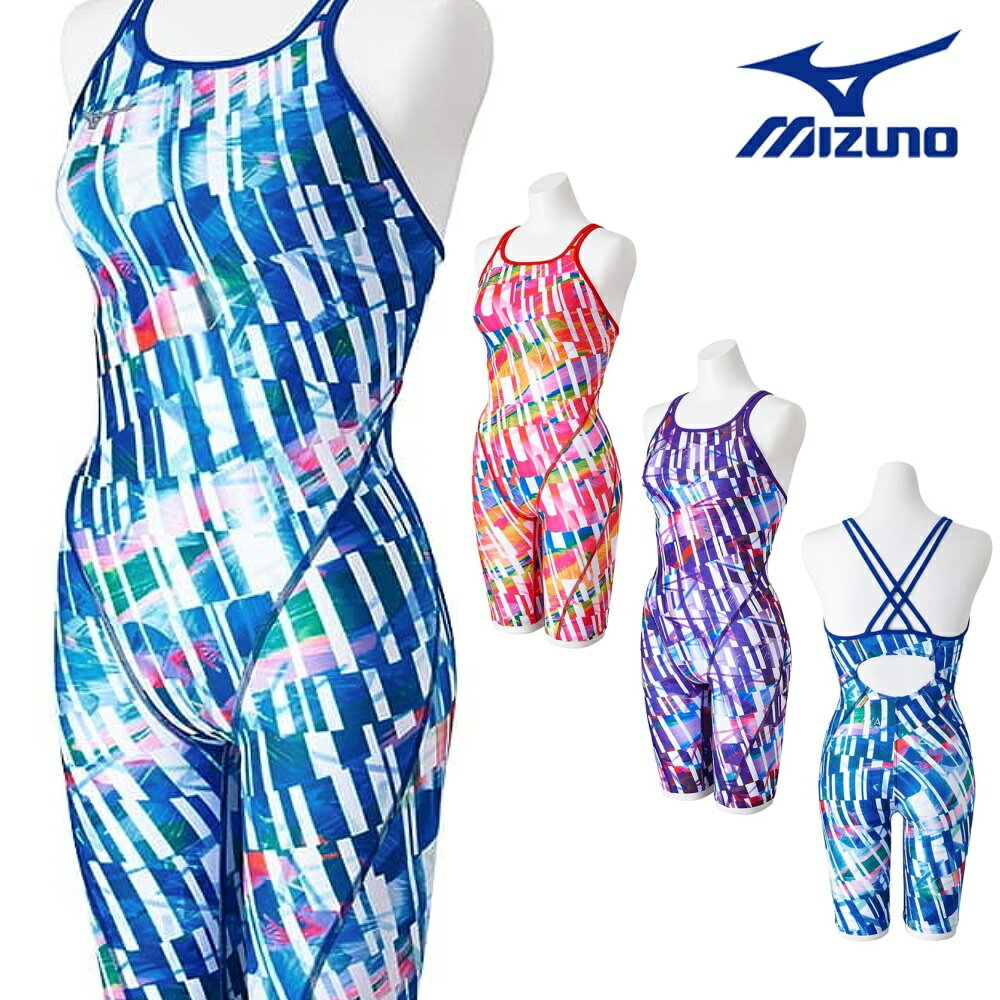 【店内商品3点以上でさらに3％OFFクーポン配布中】ミズノ MIZUNO 競泳水着 レディース 練習用 エクサースーツ ハーフスーツ EXER SUITS U-Fit AYA COLLECTION 寺川綾 競泳練習水着 2024年春夏モデル N2MGB276