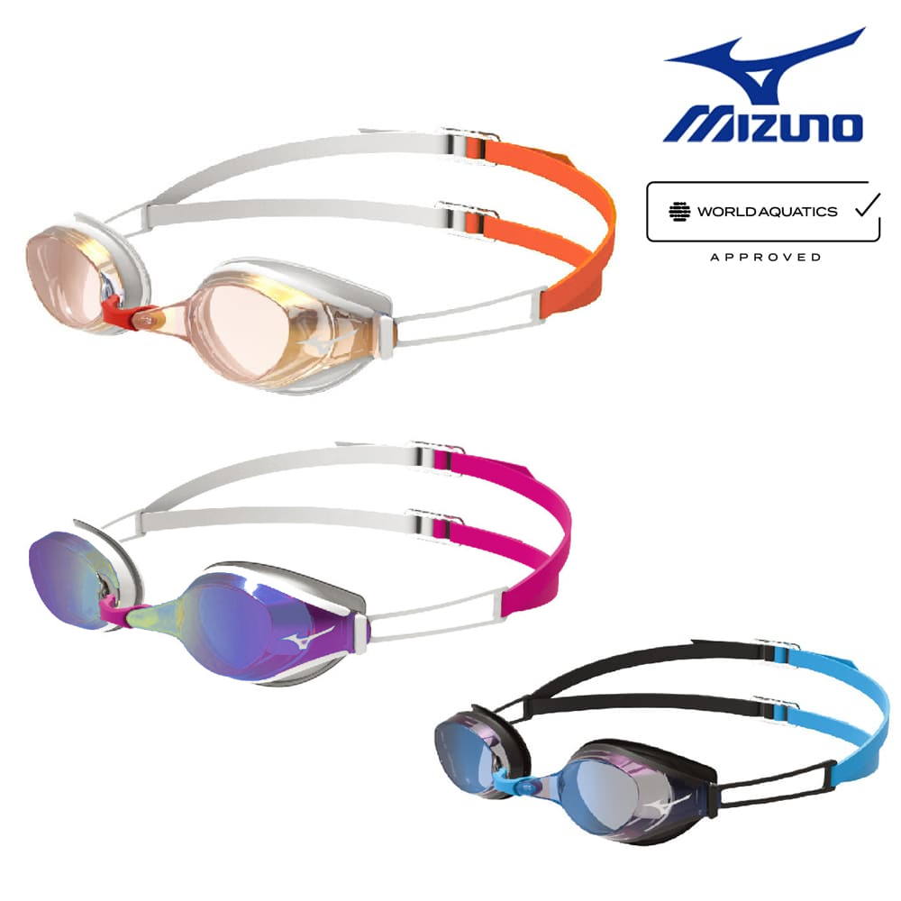 ミズノ MIZUNO 水泳 限定レーシングゴーグル アクセルアイエス ミラーレンズ クッション付き WORLD AQUATICS承認モデル fina承認 競泳 N3JE4036