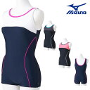 【店内商品3点以上でさらに3%OFFクーポン配布中】ミズノ MIZUNO フィットネス水着 レディース ワンピース ドレスアップスイム パッド付き 2024年春...