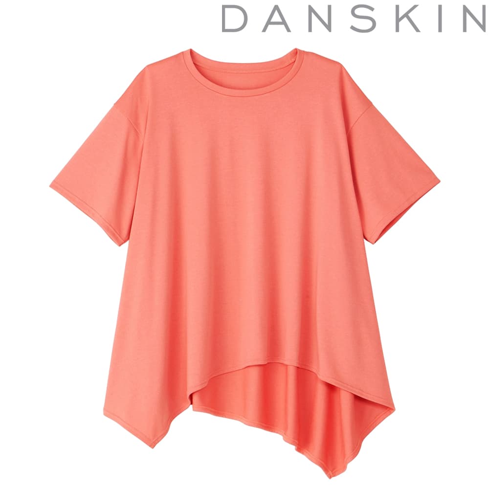 【店内商品3点以上でさらに3％OFFクーポン配布中】ダンスキン DANSKIN アシンメトリー フレア Tシャツ レディース 2024年春夏モデル DC724105