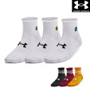 アンダーアーマー UNDER ARMOUR UAエッセンシャル ノベルティ クオーター ソックス 3足セット レディース 靴下 ジム トレーニング U1384025