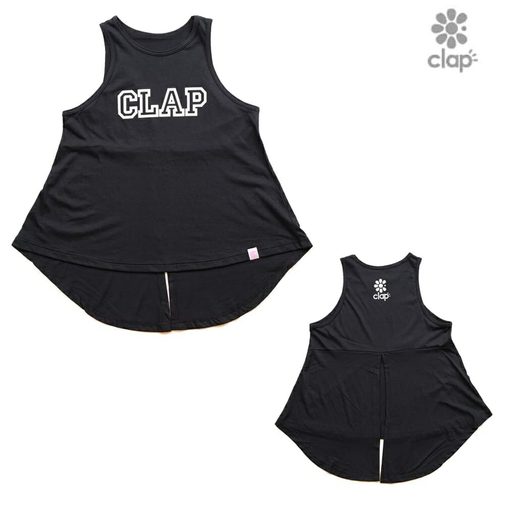 【店内商品3点以上でさらに3％OFFクーポン配布中】クラップ CLAP シーロゴ スリット タンクトップ レディース スポーツアパレル トレーニング フィットネス 女性 CTS25001